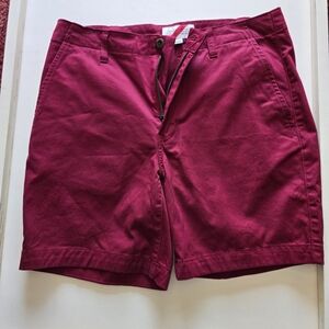 Red Cargo Shorts with Relaxed Style